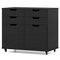 Black Rolling File Cabinet 4 Drawers 2 Cabinets Mobile Printer Stand